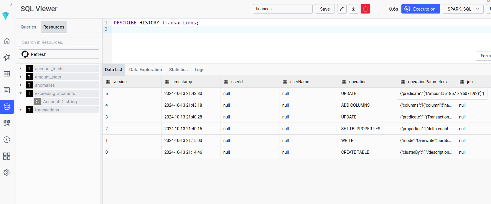 ilum sql results