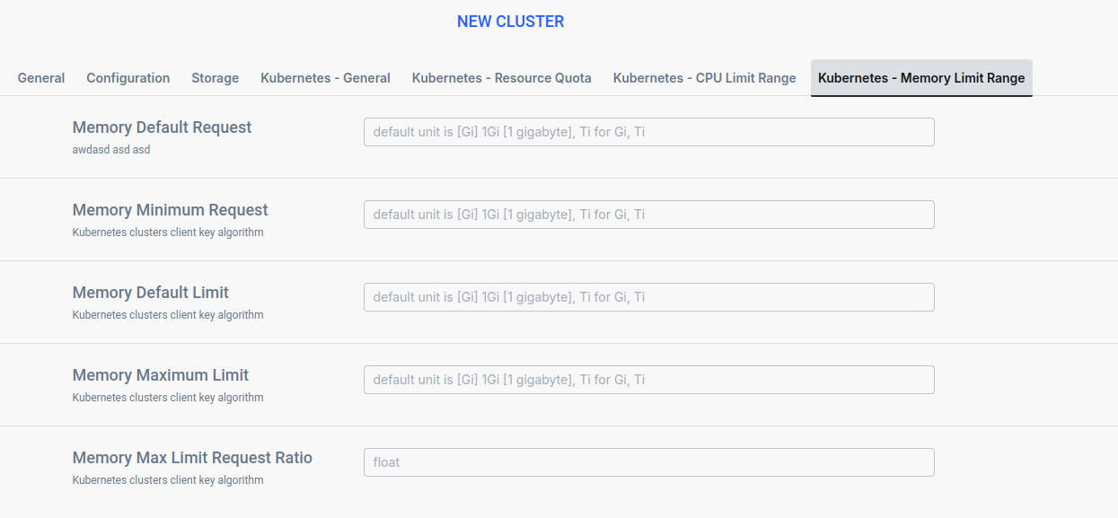Memory Limit Range Ilum Memory Limit Range Configuration